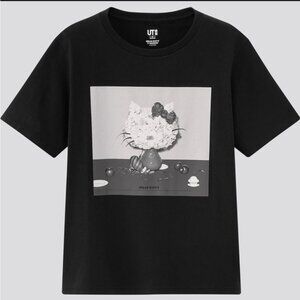 Hello Kitty Black Abstract Flower Vase Art Shirt